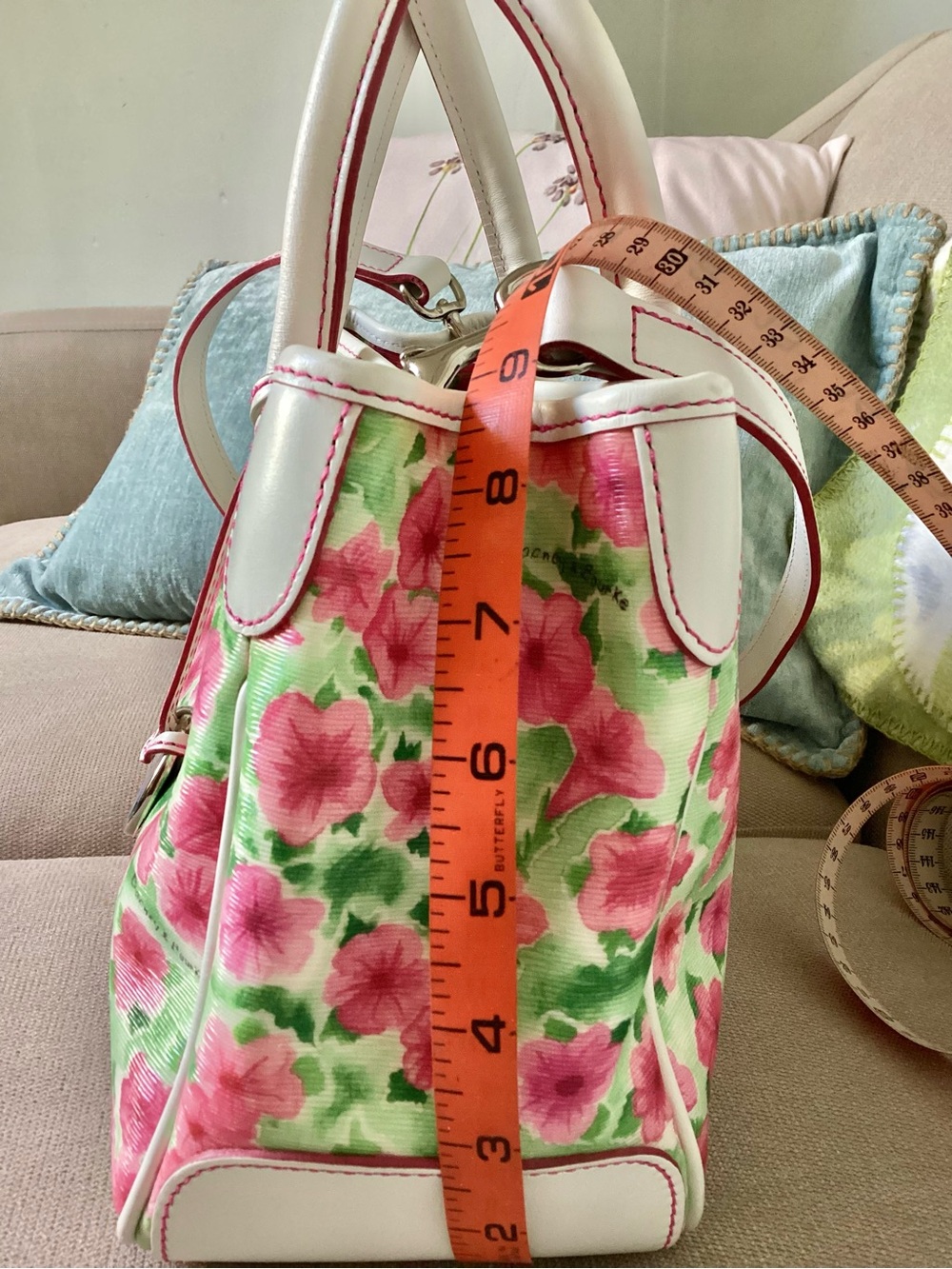 Dooney & Bourke White & Pink Floral Satchel - Picture 15 of 16